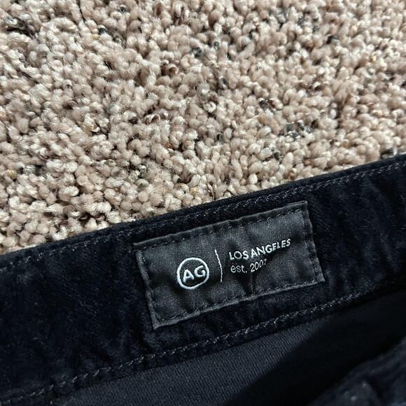AG Adriano Goldschmied Alexxis Boot Pants Size 32 Black Velvet High Rise Bootcut - Picture 5 of 11